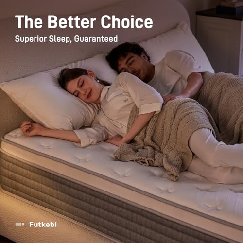 12 Inch Queen Mattress, Comfort Foam & Pocket Coil Hybrid Mattress in a Box, view 3