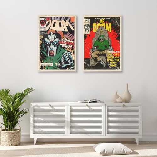 Music Poster Home Decor Rapper MF Posters Canvas Music Wall Art Hanging Picture Print Dorm Room Bedroom Decorative Gift (8x12in Unframed)