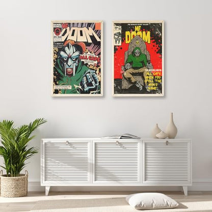 Music Poster Home Decor Rapper MF Posters Canvas Music Wall Art Hanging Picture Print Dorm Room Bedroom Decorative Gift (8x12in Unframed)