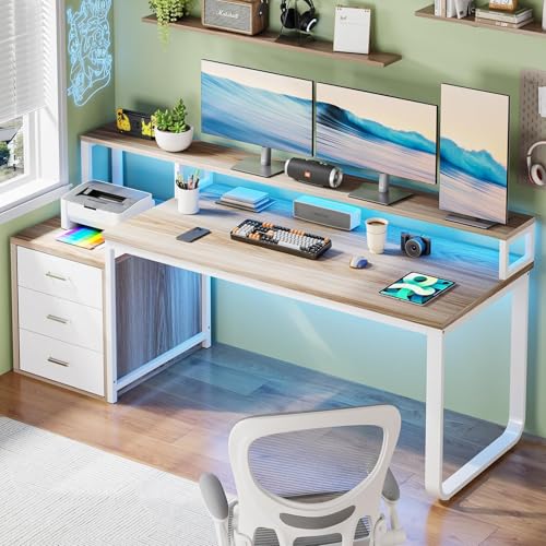 67" Computer Desk with 3 Drawers, view 2