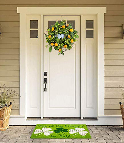 Indoor/Outdoor Natural Coir Fiber Spring/Summer Doormat, 17x29, Top of The Mornin' to Yah!