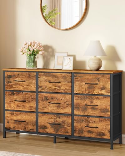 Dresser with 9 Fabric Drawers, TV Stand for TVs Up to 55 Inches, view 3