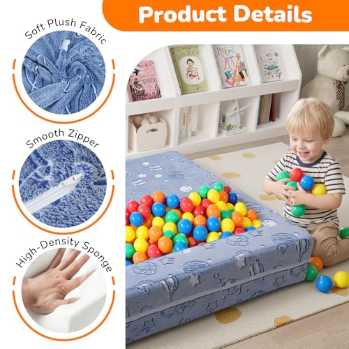 Glow Modular Kids Couch, Blue Space