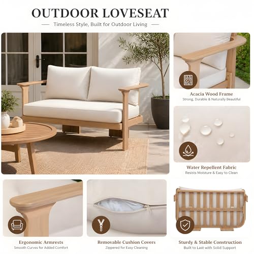 Kera 4-Seater Patio Furniture Set with Removable Cushion, view 6