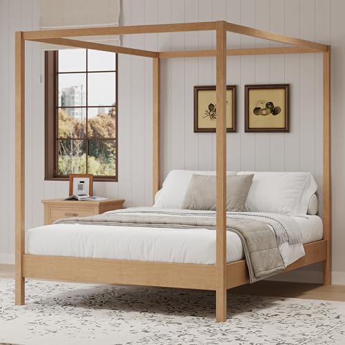 Wooden Canopy Bed with Four Posters, view 2
