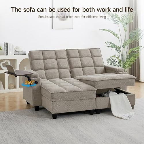 70.9" Chaise Lounge Chair Indoor, Oversized Boucle Upholstered Sofa Bed, view 6