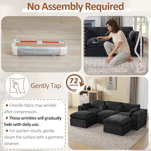 115'' Cloud Boneless Sectional Couch, view 6