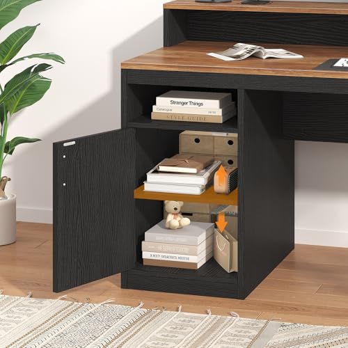 Computer Desk with 3 Drawers & Storage Shelves, view 7