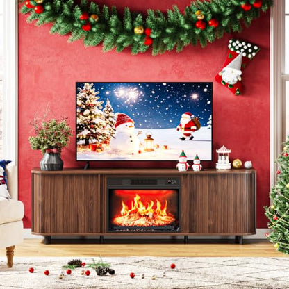 70" Fluted Fireplace TV Stand for 80" TVs, view 2