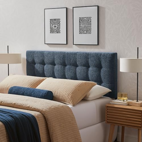 Lily Full Size Headboard with Biscuit Tufting in Navy, view 2