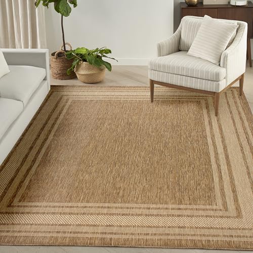 Home Horizon Indoor/Outdoor Natural 8' x 10' Area Rug - Easy Clean, Non Shedding, Bed Room, Living Room, Dining Room, Kitchen (8' x 10')