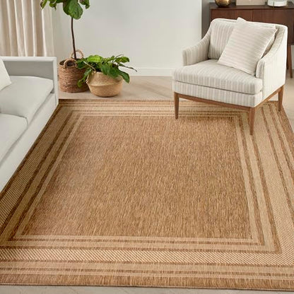 Home Horizon Indoor/Outdoor Natural 8' x 10' Area Rug - Easy Clean, Non Shedding, Bed Room, Living Room, Dining Room, Kitchen (8' x 10')