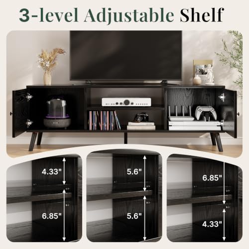 TV Stand for 55 60 inch TV, Modern Mid Century Entertainment Center with Storage, view 5