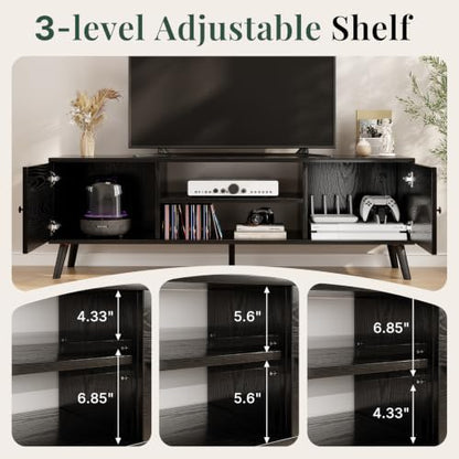 TV Stand for 55 60 inch TV, Modern Mid Century Entertainment Center with Storage, view 5