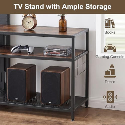 TV Stand with Mount, Universal Swivel TV Console for 32-75 inch TVs, view 7