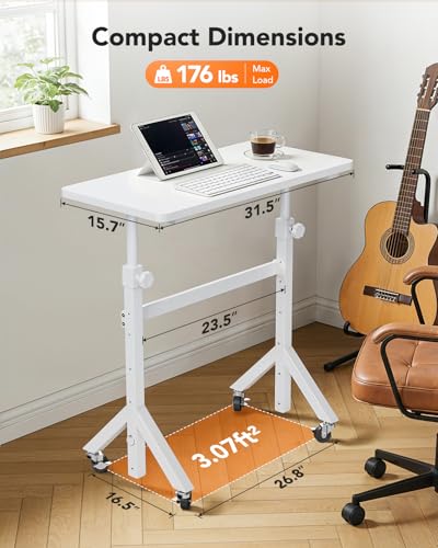 Small Standing Desk Adjustable Height, 6 Height Settings Up to 46.5″, view 3