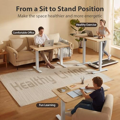 Standing Desk, 48x24 Inches Sit Stand Home Office Desk, Electric Stand up Desk, view 3