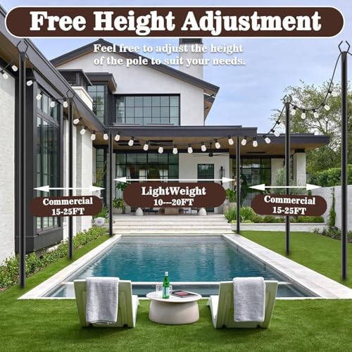 10Ft String Light Poles 4 Pack, Light Poles for Outside Lights, view 8