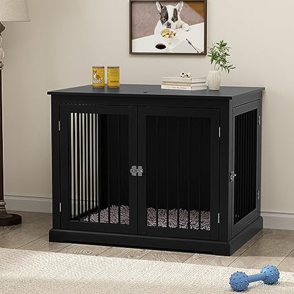 Dog Crate Furniture, Wooden Dog Kennel with Cushion, Dog Crate End Table Large, view 2