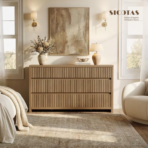 Fluted Dresser for Bedroom with 7 Drawers 55.2" Extra-Wide Dressers, view 3
