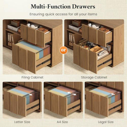 85.8" Large Executive Desk with Power Outlet, Ample Storage, view 5
