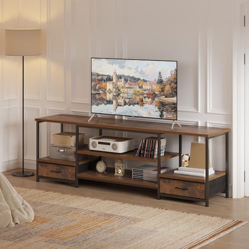 63" TV Stand with Fabric Drawers for 65 70 75 Inch TVs, view 3