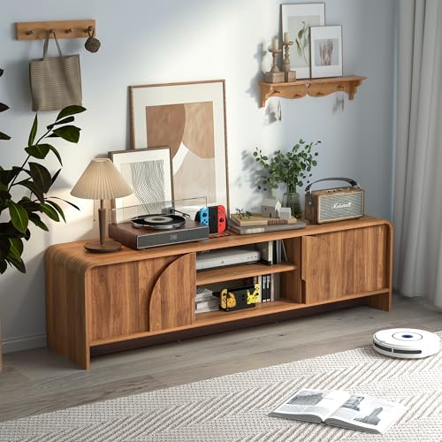 63'' Walnut TV Stand with Big Arched Handle, view 3