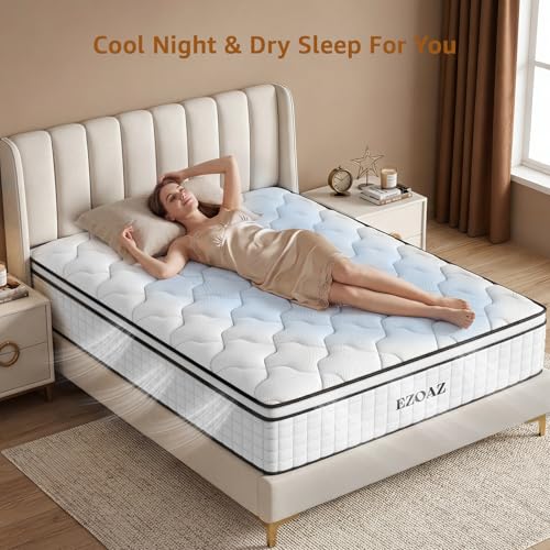 Twin Size Mattress 10 Inch, Medium Firm Hybrid Twin Mattress in a Box, view 5