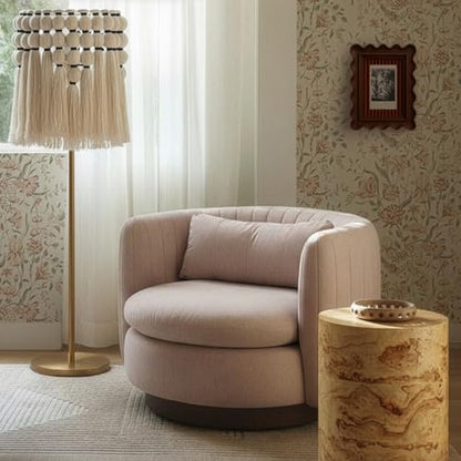 Tov Furniture Nura Blush Pink Chenille Swivel Accent Chair