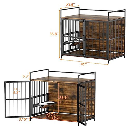 41 Inch Dog Crate Furniture, Indoor Kennel End Table, view 3