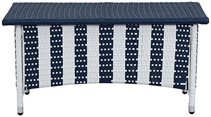 Safavieh Outdoor Collection Figueroa Navy and White 4 Piece Patio Set