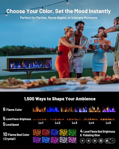 FLAMEBAR Freestanding Electric Fireplace, 40 Inch Wide, Modern Design, view 6