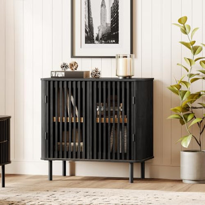 31.5" H Sideboard Buffet Cabinet with Adjustable Shelf, Black, view 4