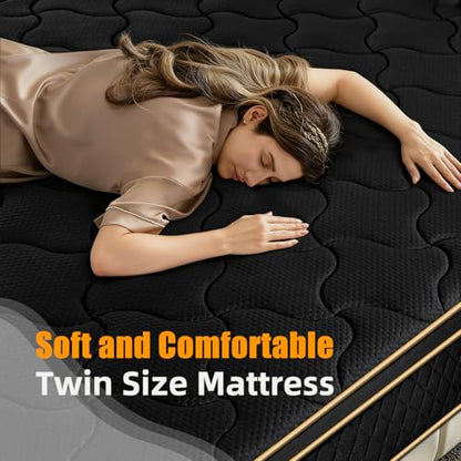 Twin Mattress 10 Inch Medium Firm Hybrid Mattress Twin Size Memory Foam Pocket, view 4