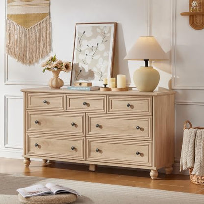 54" Dresser for Bedroom, Farmhouse 7 Drawers Dressers with Gourd Legs, view 8