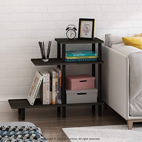 Turn-N-Tube 3-Tier Sofa Side Table, Espresso/Black, 31.5 in x 11.61 in x 25.63 in