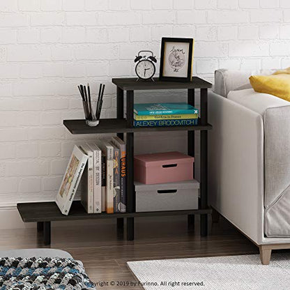 Turn-N-Tube 3-Tier Sofa Side Table, Espresso/Black, 31.5 in x 11.61 in x 25.63 in
