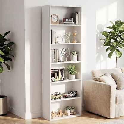 71" Tall 6-Tier Bookshelf, Large Open Display Bookcase with Ample Storage, view 2