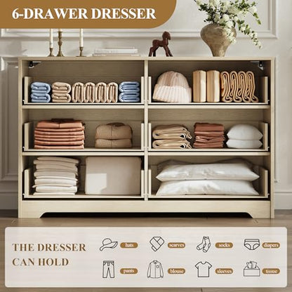 48" Wide 6 Drawers Dresser for Bedroom, view 5