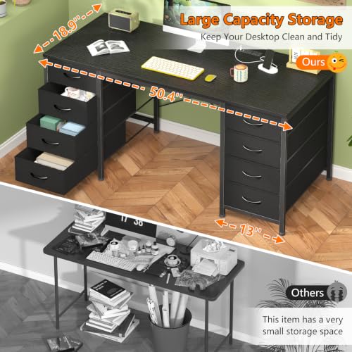 50 Inch Computer Desk with 8 Drawers for Home Office, Bedroom, Living Room, view 6