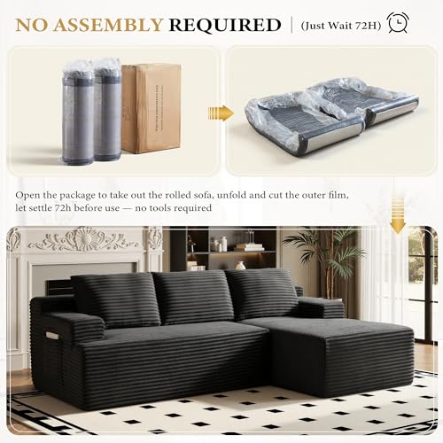 96" Sectional Couches for Living Room Cloud Couch Sofa with L-Shape Upholstered Boneless Couchs Modern Modular Sectional Couch with Chaise