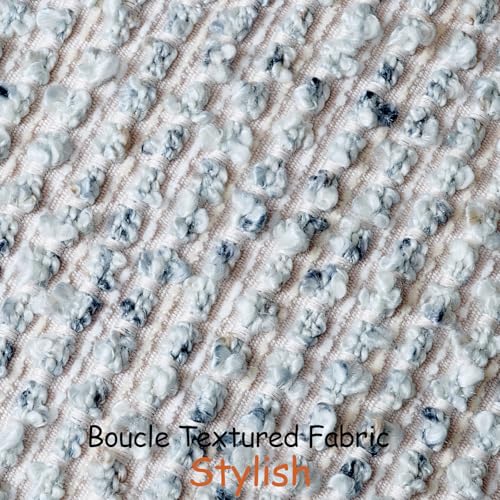 Striped Throw Pillow Covers 18x18 Set of 2 Blue Textured Boucle Chic Morden Boho Accent Farmhouse Square Decorative Couch Pillow Covers for Home Decor Bed Sofa Living Room