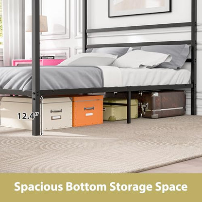Queen Size Metal Canopy Bed Frame, view 7
