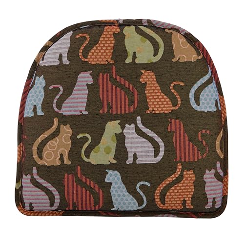 Raindrop The Gripper Non Slip Chair Cushions, Soft & Comfortable Seat Pad, Sitting Pillow for Kitchen, Dining or Office, 2 Count (Pack of 1), Cats