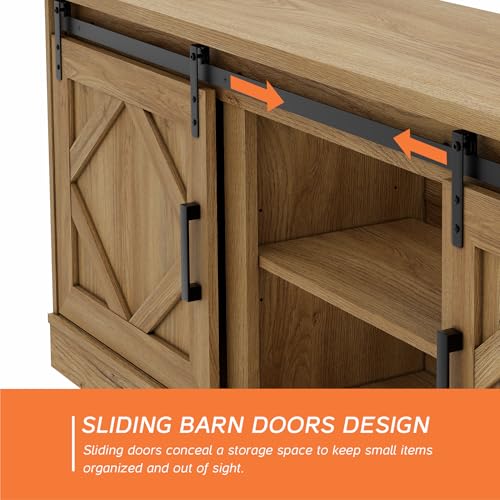 Modern Farmhouse TV Stand for up to 75 inch TV, 25.6"H, view 6