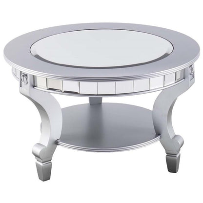 SEI Furniture Lindsay Glam Round Mirrored Coffee Table