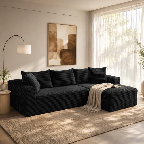 96" Cloud Boneless Sectional Couches with Chaise for Living Room