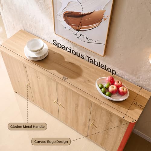 Curved Buffet Cabinet with Doors, view 6