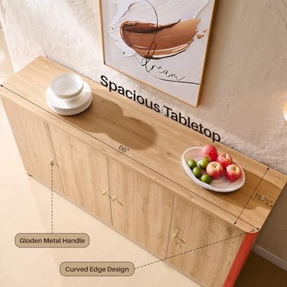 Curved Buffet Cabinet with Doors, view 6