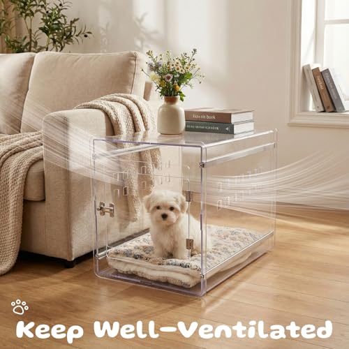 Dog Crate Furniture, Clear Indoor Dog Kennel for Small to Medium Dog, view 5